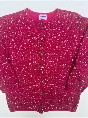 🌺Vtg Flapdoodles waffle cardigan🌺